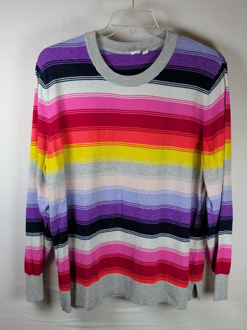 Gap Striped Rainbow Pullover Sweater - Size XXL - Slits Retro Cotton-Rich